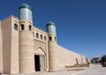 entrance gate in the ancient city wall. Uzbekistan. Khiva Royalty Free Stock Photo