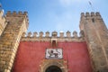 Moorish architecture of beautiful castle called Real Alcazar in Seville, Spain Royalty Free Stock Photo