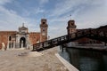 Arsenale, entrance, ship yard, bridge, Venice, Italy Royalty Free Stock Photo