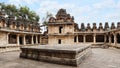 Entrance gate and the exterior of Sampige Siddeshwara Shiva temple against boulders, Chitradurga fort Royalty Free Stock Photo