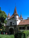 Entrance gate with five towers to city Brashov Royalty Free Stock Photo