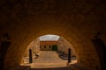 Entrance gate Fortaleza de San Carlos de La Cabana, Fort of Saint Charles entrance. Havana. Old fortress in Cuba Royalty Free Stock Photo