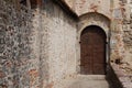 Entrance gate of medieval castle Castello Mediceo Royalty Free Stock Photo