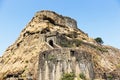 Entrance gate and side view of Lohagad Fort, Pune district, Maharashtra, India Royalty Free Stock Photo