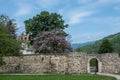 Entrance gate of Studenica monastery, 12th-century Serbian orthodox monastery located near city of Kraljevo Royalty Free Stock Photo