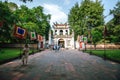 entrance gate of the temple of literature in hanoi