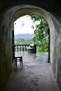 Entrance gate. Tham Jang cave. Vang Vieng. Laos