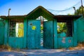 Entrance gate to an abandoned sport yard