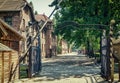 Entrance gate to Auschwitz concentration camp, Poland Royalty Free Stock Photo