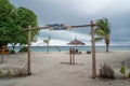 Entrance gate to the beautiful beach Tropical Village at Manadhoo island