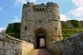 Entrance gate to Carisbrooke Castle in Newport, Isle of Wight, England Royalty Free Stock Photo