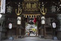 Entrance gate to the Kushida ninja shrine in Fukuoka, Northern Kyushu, Japan Royalty Free Stock Photo