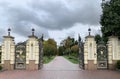 Entrance gate to the Mezhyhirya National Park in Ukraine