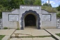 Entrance gate to the Rosia Montana roman mine museum. Royalty Free Stock Photo