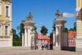 Entrance gate to Rundale palace in Pilsrundale, Latvia. Royalty Free Stock Photo