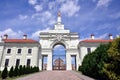 Entrance gate to the Ruzhany Sapieha Palace in the city of Ruzhany, Belarus