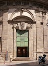 Entrance gate to the Temple of San Sebastiano late Renaissance Mannerist style church in central Milan.