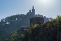 Entrance gate of Tsarevets Fortress and Patriarch Church on the Tsarevets hill in Veliko Tarnovo Royalty Free Stock Photo