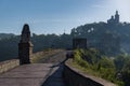 Entrance gate of Tsarevets Fortress and Patriarch Church on the Tsarevets hill in Veliko Tarnovo Royalty Free Stock Photo