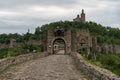 Entrance gate of Tsarevets Fortress and Patriarch Church on the Tsarevets hill in Veliko Tarnovo Royalty Free Stock Photo