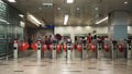 Entrance gates at subway station in Kuala Lumpur, Malaysia