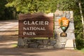 Entrance Glacier National Park Welcome Sign Marker Montana Royalty Free Stock Photo