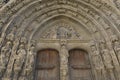 entrance of the gothic and baroque church of Santa Maria in Requena, Valencia province