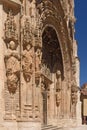 Entrance of the Gothic church of Santa Maria la Real, Aranda de Royalty Free Stock Photo