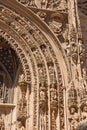 Entrance of the Gothic church of Santa Maria la Real, Aranda de Royalty Free Stock Photo