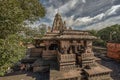 Entrance of Grishneshwar temple-Stone wall and stapes Verul