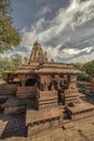 Entrance of Grishneshwar temple-Stone wall and stapes Verul Royalty Free Stock Photo