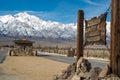 Entrance guard house and sign for Manzanar concentration camp California Royalty Free Stock Photo