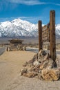 Entrance guard house and sign for Manzanar concentration camp California Royalty Free Stock Photo