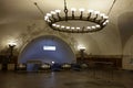 Entrance hall of Arbatskaya underground station of Moscow underground.