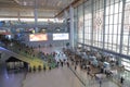 Asian China, The entrance hall of the Shanghai Hongqiao Central Railway Station airport security station and Scan guard checkpoint Royalty Free Stock Photo