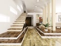 Entrance hall interior 3d render