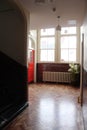 Entrance hall of old english 19th century school house