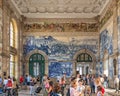 Entrance Hall, Sao Bento Railway Station, Porto, Portugal.