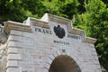 Entrance into a historic salt mine in Austria.