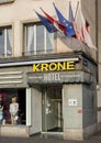 Entrance of the Hotel Krone in Zurich