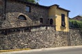 Entrance of a house in an old fortification wall Royalty Free Stock Photo