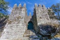 Entrance of the keep of the castle where the first king of Portugal imprisoned his mother Royalty Free Stock Photo