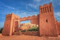 Entrance of ksar Ait Benhaddou, Ouarzazate. Ancient clay city in Morocco Royalty Free Stock Photo