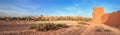 Entrance of ksar Ait Benhaddou, Ouarzazate. Ancient clay city in Morocco Royalty Free Stock Photo