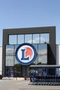 Entrance of Leclerc supermarket in France