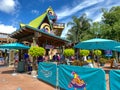 The entrance lines at SeaWorld Aquatica after the June 2020 reopening with people social distancing and wearing face masks