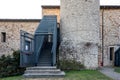 Entrance of Luigi Marzoli Arms and Armor Museum in Brescia, Italy