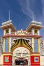 Entrance of Luna Park Melbourne, a historic amusement park located on the foreshore of Port Phillip Bay in St Kilda, Melbourne