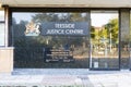 Entrance of magistrates court, Teesside justice center  in Middlesbrough Royalty Free Stock Photo