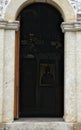 Entrance into main stone church monastery Staro Hopovo in Serbia Royalty Free Stock Photo